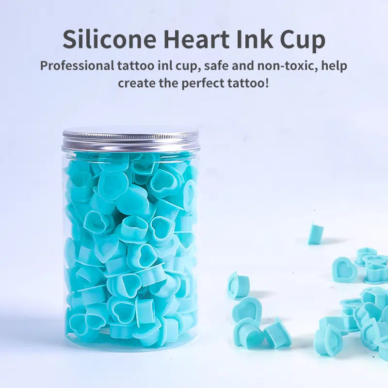 Silicone Hearts Shape Ink Cup – Bottle of 200