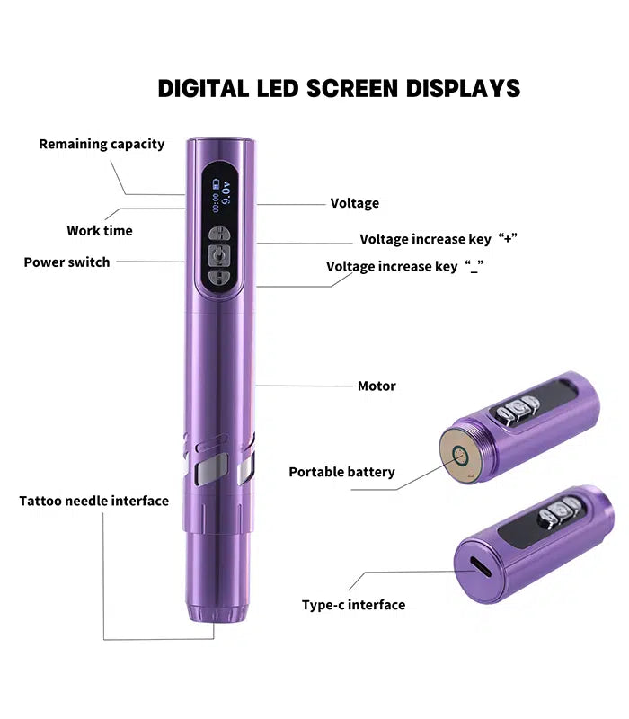 Yilong Ofeyle-107 Wireless Tattoo Pen Permanent Makeup Machine 3.0MM