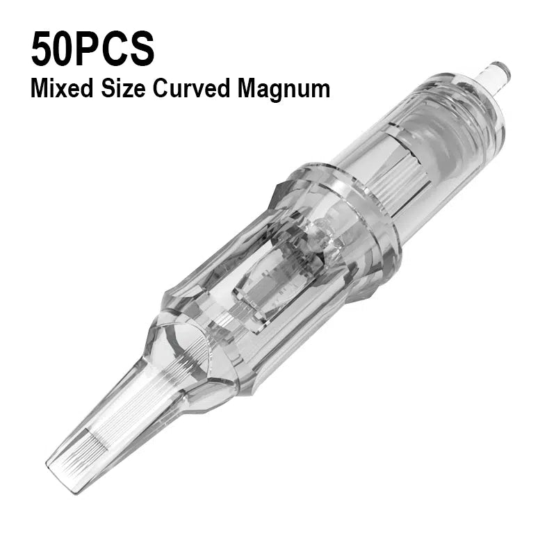 Yilong Diamond Cartridges Needles Mixed Size Curved Magnum – Box of 50