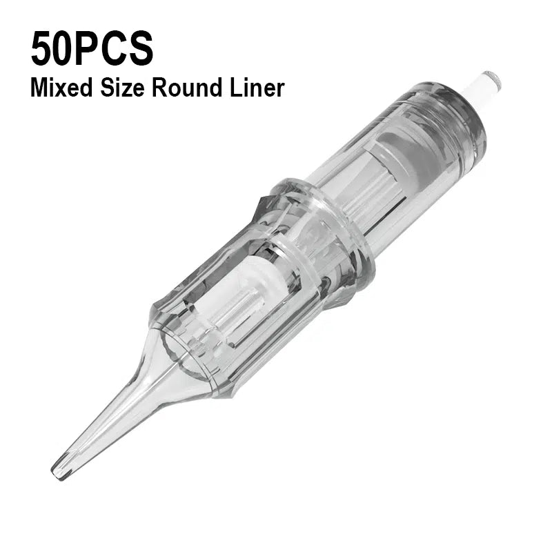 Yilong Diamond Cartridges Needles Mixed Size Round Liner – Box of 50