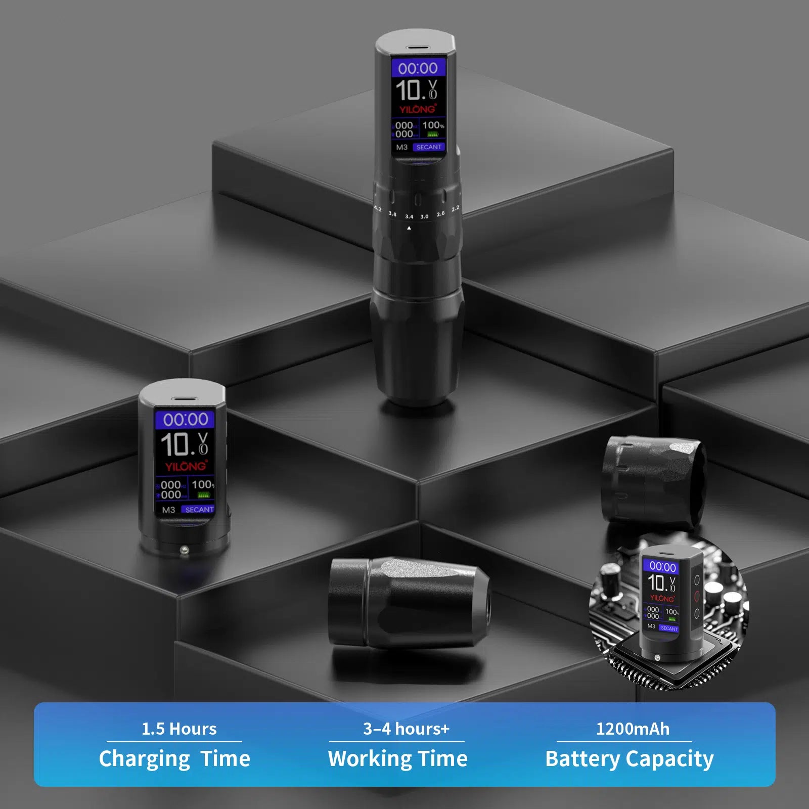 Yilong L Type Wireless Adjustable Stroke Tattoo Pen Machine Kit